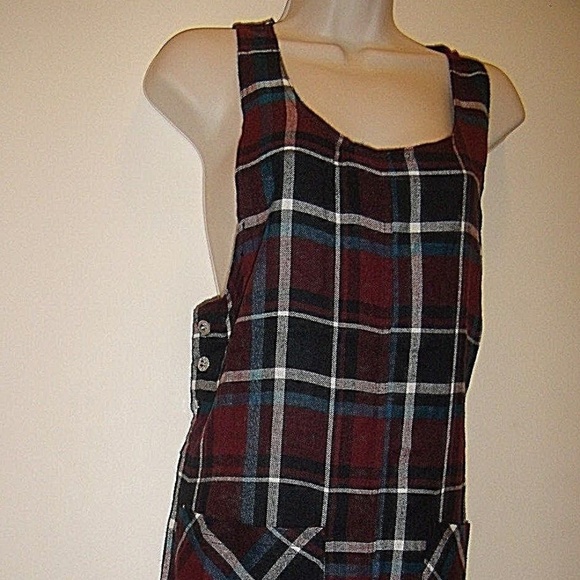 Beautiful Plaid Pockets Jumper Dress Sz S